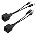 LUORNG POE Splitter Injector Kit 1Pair Power Over Ethernet Passive PoE Adapter Injector Splitter Cable with 5.5x2.1mm DC Connector 12V