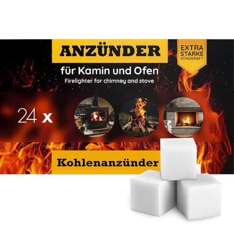 Blumixx Cubo de encendido – Encendedor de barbacoa, encendedor de chimenea y encendedor de carbón, accesorio perfecto para barbacoa y chimenea, cubos de encendedor, 24 paquetes = 1152 dados