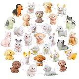 ZHUOAOO 30 Pcs Mini Resin Dog Figurines - Realistic Miniature Dog Statues, Mini Animal Figurines for Home Decor, Fairy Garden, Cake Toppers & Car Dashboard
