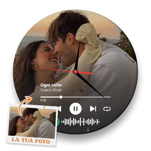 Personali Orologio Personalizzato | Stampa in Vetro di alta qualità | Scegli la Foto per un Ricordo senza Tempo | Idea Regalo Famiglia | Immagine a Cartone Animato