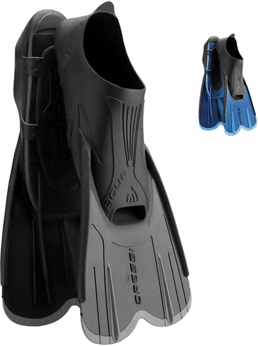 Produktfoto von Cressi Agua hochwertige Schwimmflossen, Flossen zum Schwimmen und Schnorcheln, unisex, schwarz/silber, 41/42 (6.5/7.5)