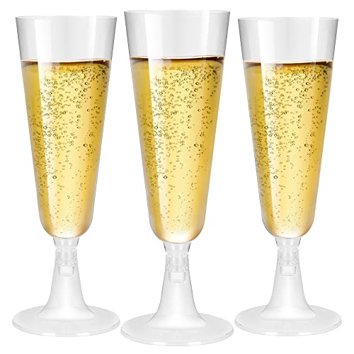 Kaiyuan Dynasty 25 Plastic Champagne Flutes 5 Oz - Disposable Sparkling Champagne Mimosa Bar Cups Clear Toasting For Weddings, Parties, Cocktail Event Supplies 2023 #TOP9