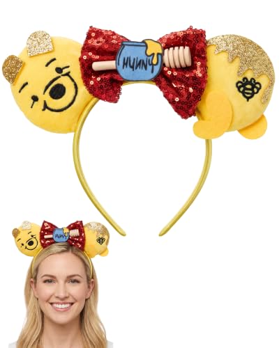 ZOEUJOD Bear Ears Headband Costume Bee Headwear for Halloween Women Cosplay
