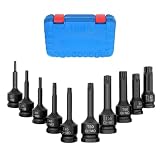 Chiave dinamometrica auto Set Di Chiavi A Per Stella Torx Esagonali Da 10 Pezzi Set Di Dadi A Impatto T20-T80 Da 1/2 Pollici Con Custodia Per La Riparazione