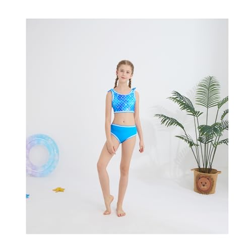 Image of Girls Two Piece Swimsuits Color Block Bowknot Swimwear Summer Beach Bikini Set Little Girl Bathing Suit with Chest Pad 3-10T