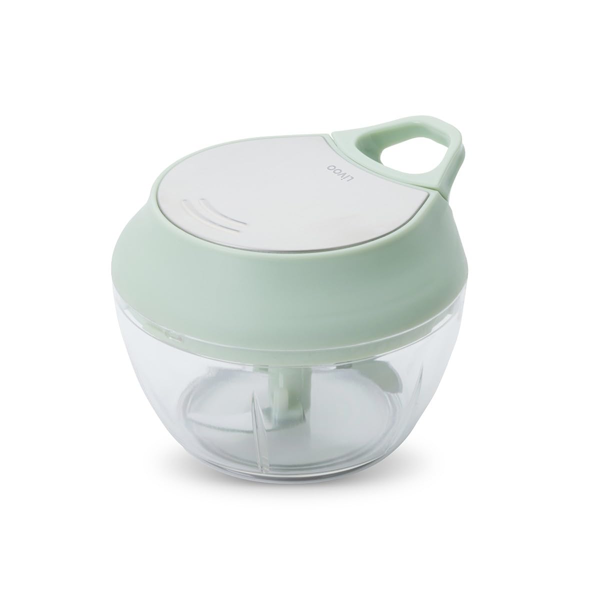 Livoo - Hachoir manuel 450 ml MEN430-​450ml, 3 lames, verouillage sécurisé, bol compatible lave vaisselle