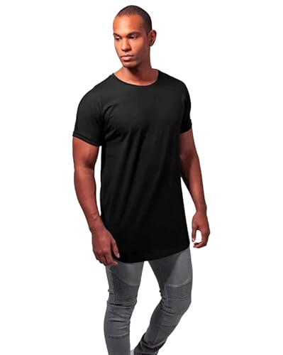 Urban Classics Herren T-Shirt Long Shaped Turnup Tee, lässiges T-Shirt für Männer, in langem Schnitt, erhältlich in vielen Farben, Black, M Urban Classics Herren T-Shirt Long Shaped Turnup Tee, lässiges T-Shirt für Männer, in langem Schnitt, erhältlich in vielen Farben, Black, M