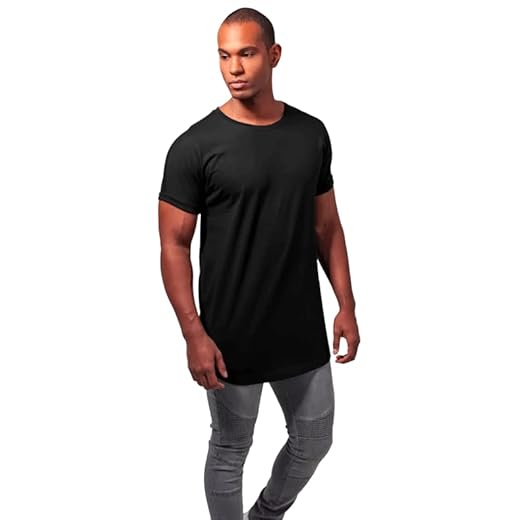 Urban Classics män t-shirt formad lång turbé te, enfärgad med uppstoppade ärmar