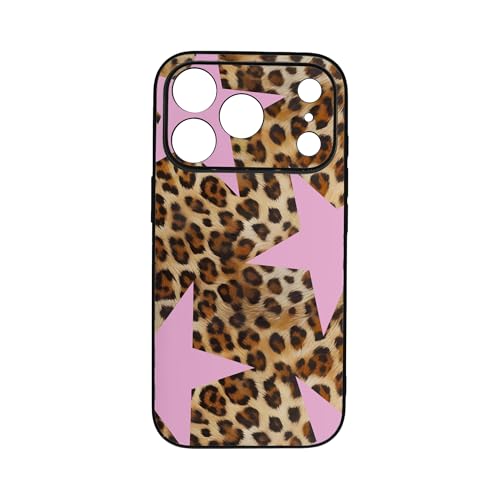 qizjio Cheetah Print Phone Case Shockproof Protective Leopard Y2K Star Phone Cover for iPhone 17 Pro