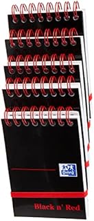 Black n Red A7 Glossy Hardback Wirebound Notebook of 144 Pages (Pack of 5)
