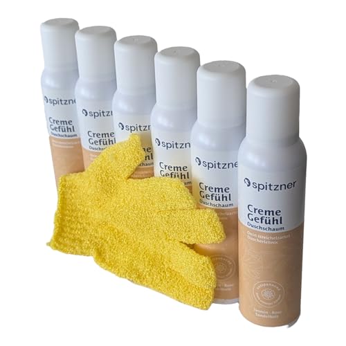 'Mousse de douche Paquet économique (6 x 150 ml de crème Spitzner avec un gant de massage gratuit