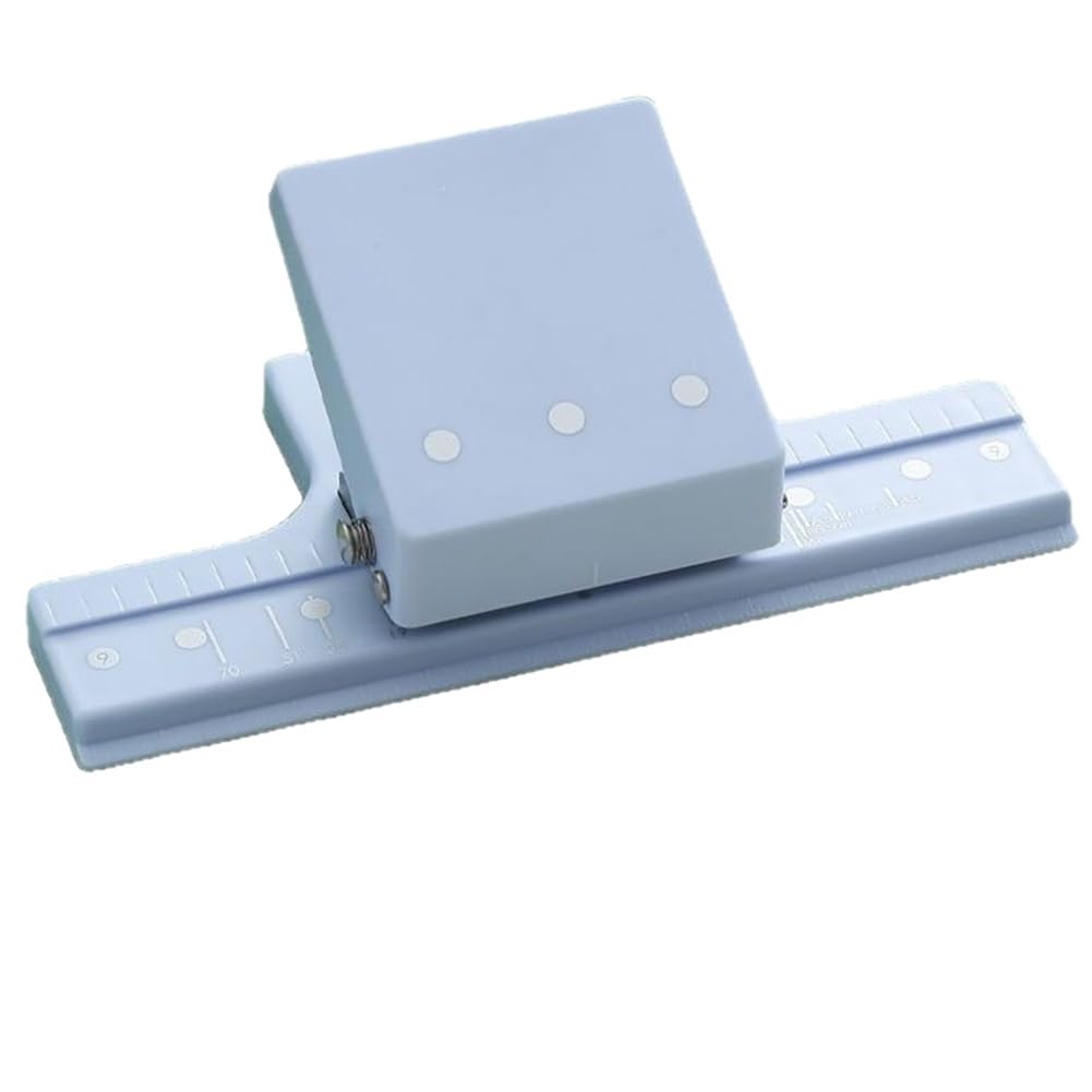 Jnchdghwa Blue Can Bind 6-Sheet Puncher- Multi-Function 3-Hole Punch, Small Hand Punch Ideal For Scrapbooking And Paper Crafting