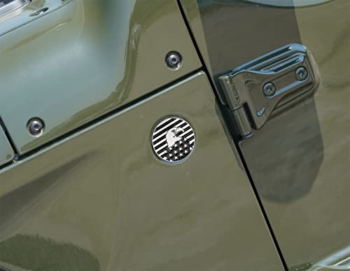 Image of CONGCONG for Jeep Emblem babge Eagle Etched Emblem 4x4 Metal Automotive Badge Specifically Designed for The Jeep Wrangler Cherokee - Stick it Anywhere (The Eagle Black)