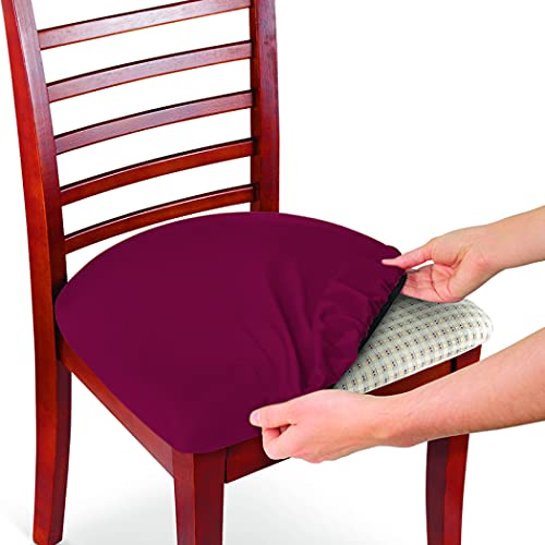 Collections Etc Easy Fit Seat Covers for Chairs, Bar Stools, Patio Cushions - 2 PC Set, 15 3/4