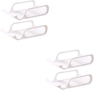 DOITOOL 4 Pcs beer rack cupboard organizer shelf bracket clear container soda can white organizer bins canned greens plastic Refrigerator Beverage Storage Rack Drink Storage Rack Bowl Rack