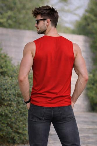 Image of JUGULAR Tank Tops Sleeveless T-Shirt for Men Gym Wear Vest Printed Stylish Round Neck Running for Sports Workout Fitness & Casual or Beach Wear