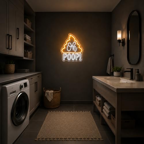 Image of Oh Poop Neon Sign for Wall Decor Dimmable Led Neon Lights Signs