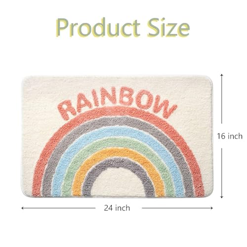 Image of Home Decor Multicolor Anti Skid Bath Mat for Bathroom, Anti Slip Bath mat, Non Slip Bath mat Door mat for Bathroom, Living Room Kitchen Bedroom (Rainbow Multcolor)