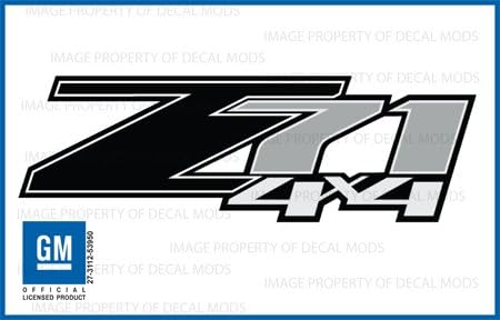 GMC Sierra Z71 4x4 Black Decals Stickers - FB (2007-2013) Bed Side 1500 2500 HD (Set of 2) | FG9A8