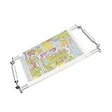 Couple Embroidery Art Embroidery Clip Frame 60cm Cross Stitch 4 Slot Presser Heavy Duty Embroidery Bandage Embroidery Frame Needlepoint Frame Embroidery Scroll Frame Embroidery Frames (Silver)