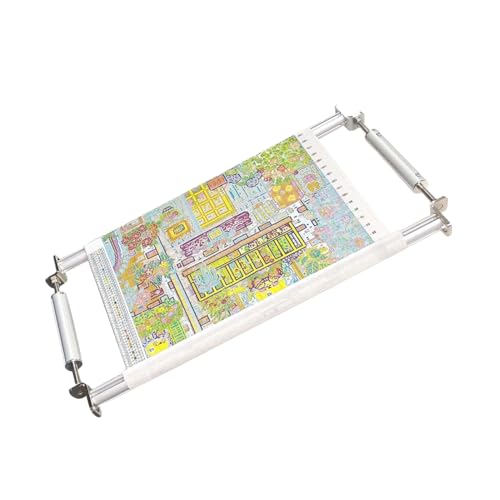 Couple Embroidery Art Embroidery Clip Frame 60cm Cross Stitch 4 Slot Presser Heavy Duty Embroidery Bandage Embroidery Frame Needlepoint Frame Embroidery Scroll Frame Embroidery Frames (Silver)