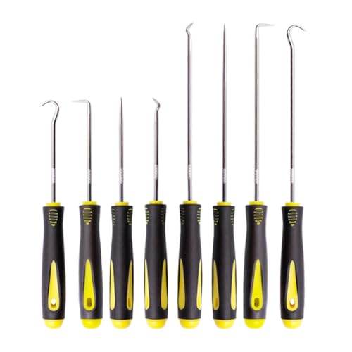 ANBOO - 8 Pcs Jeu de Crochets et Tournevis Mécanique de Précision, Jeu de Crochets et Tournevis Mécanique, Outil à dégarnir l’Habillage de Porte Extracteur Joint Injecteur, Crochets Longue Portée