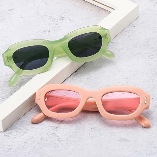 Lunettes de soleil polygonales rétro avec verres de protection