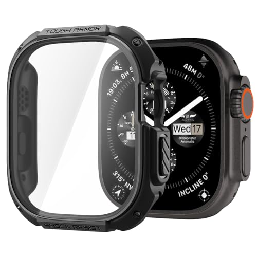 Spigen Tough Armor Coque Compatible avec Apple Watch Ultra 3/2/1 49mm (2025/2023/2022) - Noir