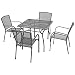 Produktbild vidaXL Gartenmöbel Set Streckmetall Sitzgruppe Gartengarnitur Gartenset Sitzgarnitur Tisch Stühle Gartentisch Esstisch 5-TLG. Stahl Anthrazit