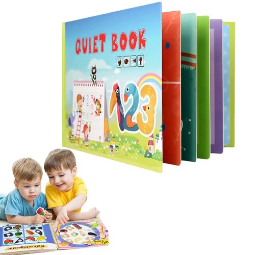 TTCPUYSA Montessori-Arbeitsbuch für Kinder zur Entwicklung von Lernfähigkeiten,ruhiges Buch für Kleinkinder,Spielzeugbuch für Vorschulaktivitäten und frühes Lernen (Anzahl) Cover