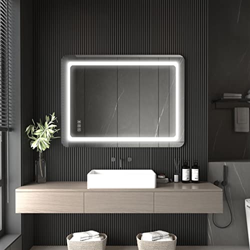 UK-IL-05-80 Furduzz Miroir de salle de bain rétroéclairé avec lumières LED 800 x 600 mm Cover