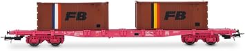 Jouef HJ6278 SNCF, 4-axle container wagon S70, loaded with 2 x 20 container "FB", ep. IV Wagons