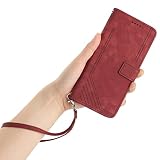 BEENTRYS Flip Wallet Case for Samsung Galaxy J5 2016 / J510,PU Leather Folio with Wrist Strap Card Slots Holder Kickstand Magnetic Closure Shockproof Protective Phone Cover-Red