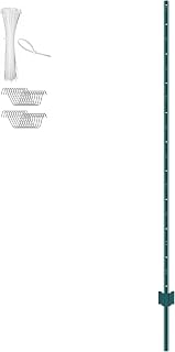 Happybuy 6ft Fence Posts, 10-Pack T-Post Heavy Duty Steel Stakes, Durable Metal for Garden, Yard, Farm, Lawn & Outdoor Wire Fencing, Green