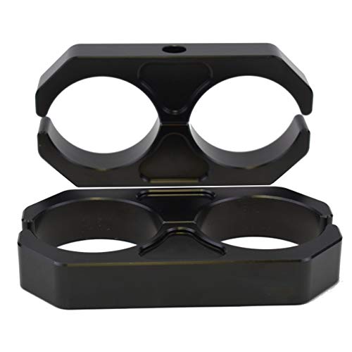 A-Team Performance Universal Heavy Duty Stainless Bolt Billet T6 Aluminum Coilover Shock Reservoir Brackets Compatible With Chevrolet, Gmc, Dodge, Ford, Toyota, Mitsubishi, Honda Etc, Black #TOP2