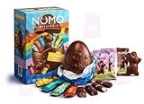 NOMO Vegan Alternative to Milk Chocolate Easter Egg with Bunnies and Mini Bars - Dairy Free - Gluten Free - Egg Free - Nuts Free - Plant-Powered