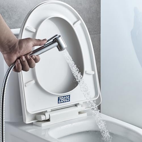Ibergrif WC Handbrause Bidet Set mit Wandhalterung und 1,2m Schlauch, Chrom Silber – Spritzpistole für Toilette, Dusche oder Hygienereinigung, M20282