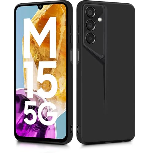Image of WOW IMAGINE Slim Back Cover for Samsung Galaxy M15 5G Prime Edition | M15 5G | F15 5G | Blade Series Ultra Thin Case | Camera Protection | Soft Matte Silicone Flexible Mobile Case - Black