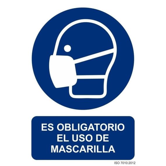 Señal de uso obligatorio de mascarilla con tintas UV SEKURECO