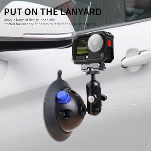 Cage for DJI Osmo Action 6 (Advanced Edition),Aluminum Alloy Camera Cage with Cold Shoe, Wrist Strap, Lens Cover, Protective Frame with 1/4"-20 Locating Holes, Action 6 Accessories(Black) by YETAMKR - Image 5