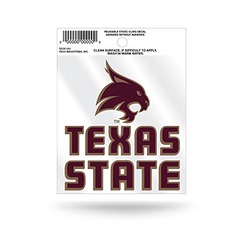 Rico Industries NCAA Texas State Bobcats Small Static Cling Decal