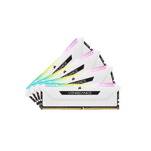 Corsair Vengeance RGB Pro SL 32GB (4x8GB) DDR4 3600 (PC4-28800) C18 1.35V - Módulos de Memoria de Alto Rendimiento, Blancas
