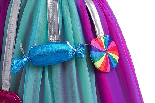 Disfraz Candy para Niñas 10-12 con Falda Arcoíris y Vincha miniatura 6