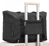 atRise ボストンバッグ【撥水/容量拡張/折りたたみ】軽量 大容量 20L→30L 機内持ち込み可能 キャリーオンバッグ レディース メンズ 修学旅行 出張 旅行バッグ 1泊 2泊 (ブラック)