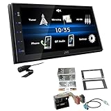 JVC KW-M25BT 2-DIN Autoradio Touchscreen Bluetooth kompatibel mit Android USB Mirroring passend für Ford Transit 2006-2013 schwarz ohne Canbus