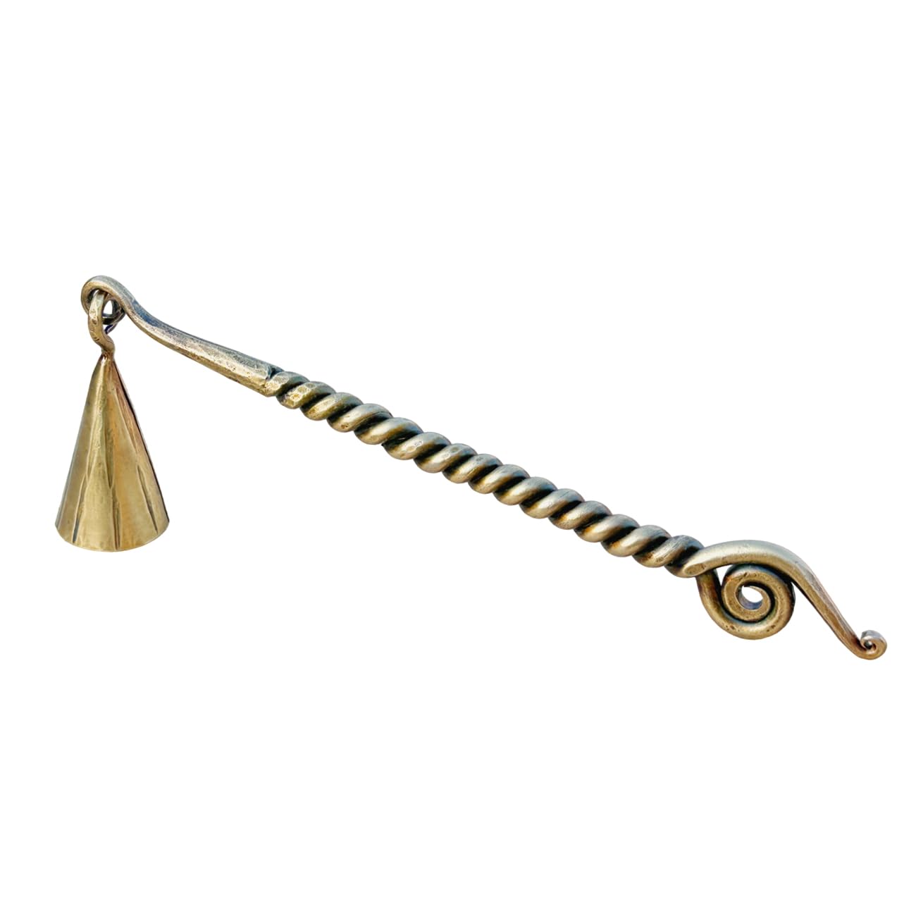 Living IdeasAntique Brass Twisted Candle Snuffer Hand Forged Medieval Candle Snuffer Blacksmith Candle Extinguisher Gift for Candle Lovers Classic Look Handmade Metal Wick Candlesnuffers