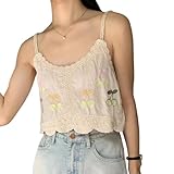 Gilet sans manches, détails brodés délicats, haut court, adapté pour diverses occasions