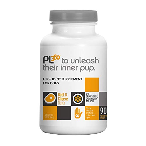 PL360 Advanced Hip and Joint Support Tablet for Dog | Advanced Support for Joint Cushioning & Mobility | Enhanced with Glucosamine, MSM & Arthogen Plus | Natural and Safe Ingredients | 90 Count