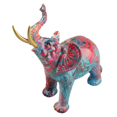 Shuqio Bunte Graffiti Elefant Dekofigur Kreative Harz Elefanten Deko...