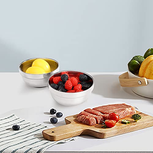 Yarlung 10 Pack Stainless Steel Bowls, 17 Oz Snacks Bowls Lightweight Salad Bowls, Double-Walled Metal Soup Bowls Serving Dishes For Sauces, Rice, Noodles, Ice Cream #TOP3